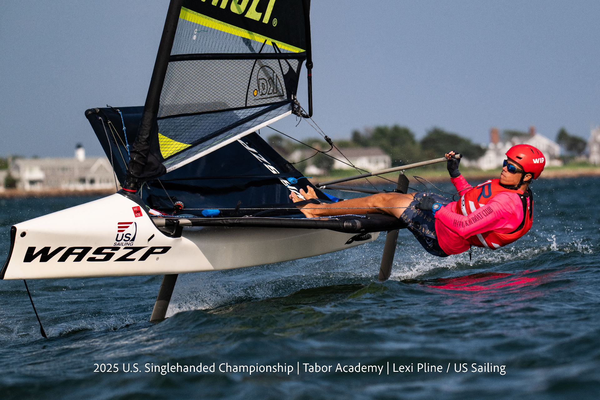 WASZP foiling fleet racing on the water